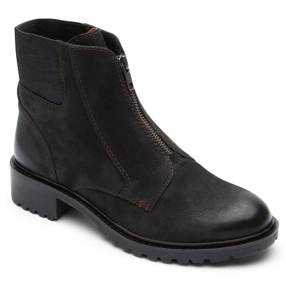 Cobb Hill Center Zip Black Winter Leather/Nubuck Boots NIB Size 8.5 - Picture 1 of 12